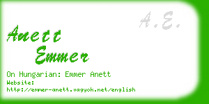 anett emmer business card